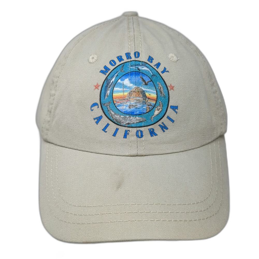Sportsman Baseball Cap Beige One Size Morro Bay California Whale Dolphin Hat